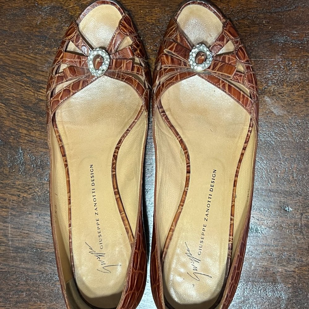 Giuseppe Zanotti Croc embossed kitten heels - Vintage